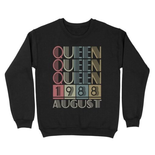 Queen Retro Vintage Birthday Gift | Custom year Standard Crew Neck Sweatshirt
