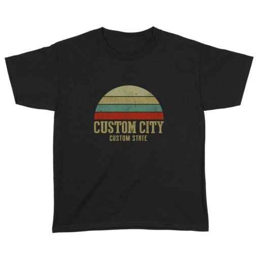 City Vintage Retro Sunset | Custom city Standard Youth T-Shirt