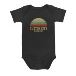 City Vintage Retro Sunset | Custom city Baby Onesie