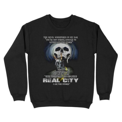Never Underestimate a biker Man | Custom city Standard Crew Neck Sweatshirt