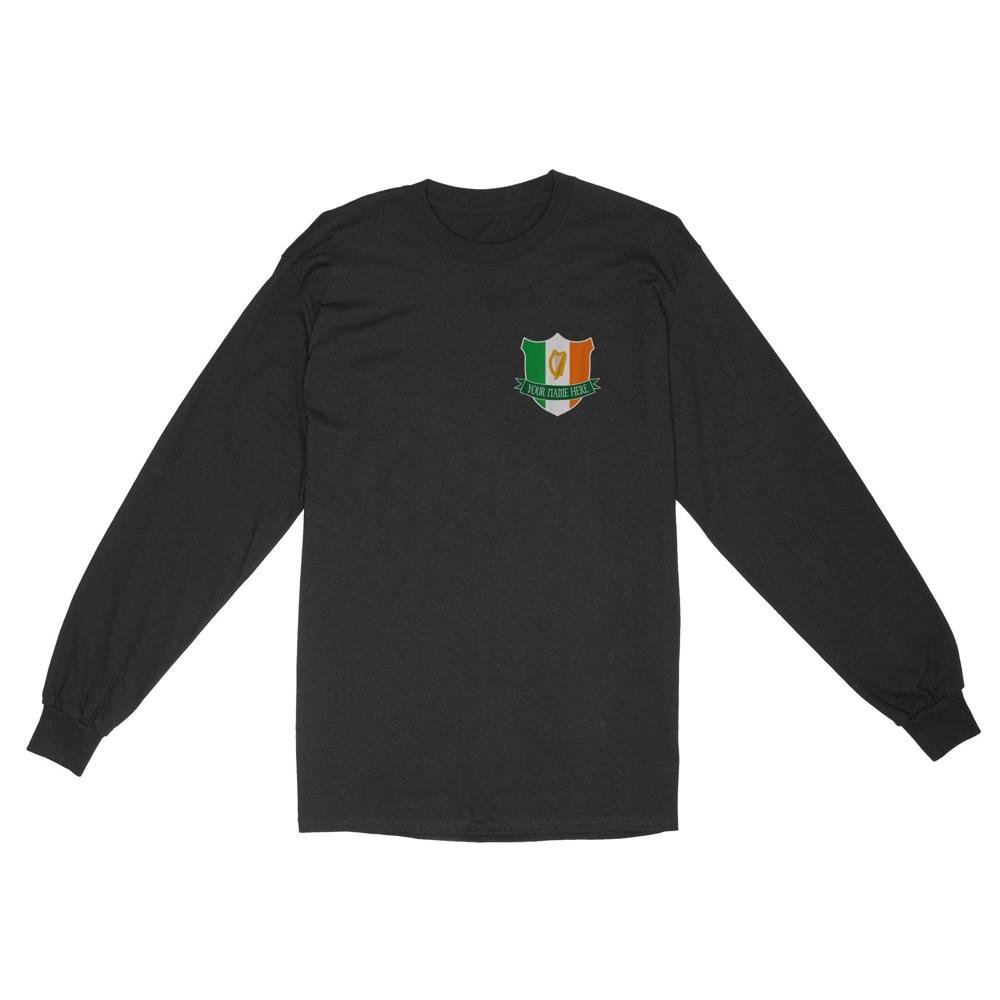 Name Irish Ireland Flag Harp Family | Custom name Standard Long Sleeve