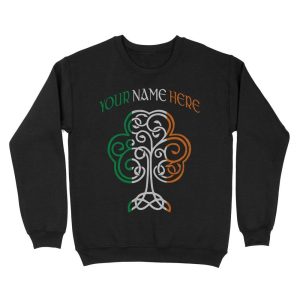 Irish Shamrock St Patricks Day | Custom name Standard Crew Neck Sweatshirt