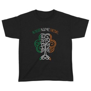 Irish Shamrock St Patricks Day | Custom name Standard Youth T-Shirt