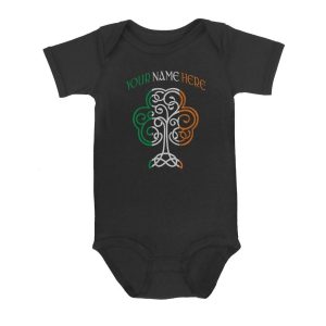 Irish Shamrock St Patricks Day | Custom name Baby Onesie